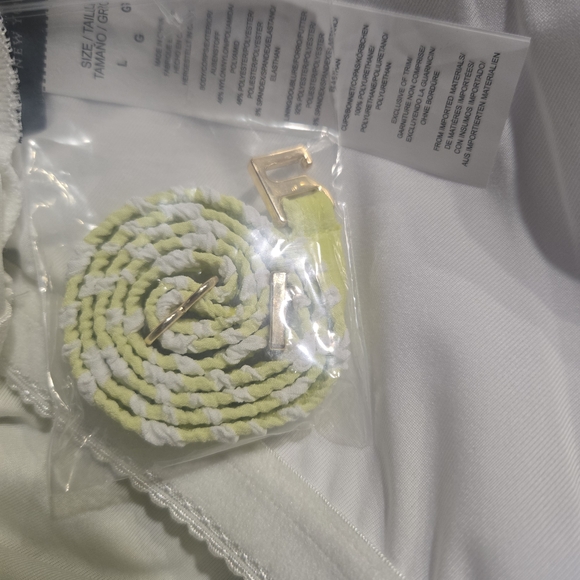 kate spade White and Lime Green Yellow One Piece Swimsuit Gingham Plaid - Picture 9 of 9